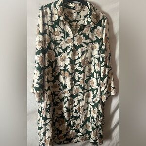 Hobbs Green Flowery Midi Dress